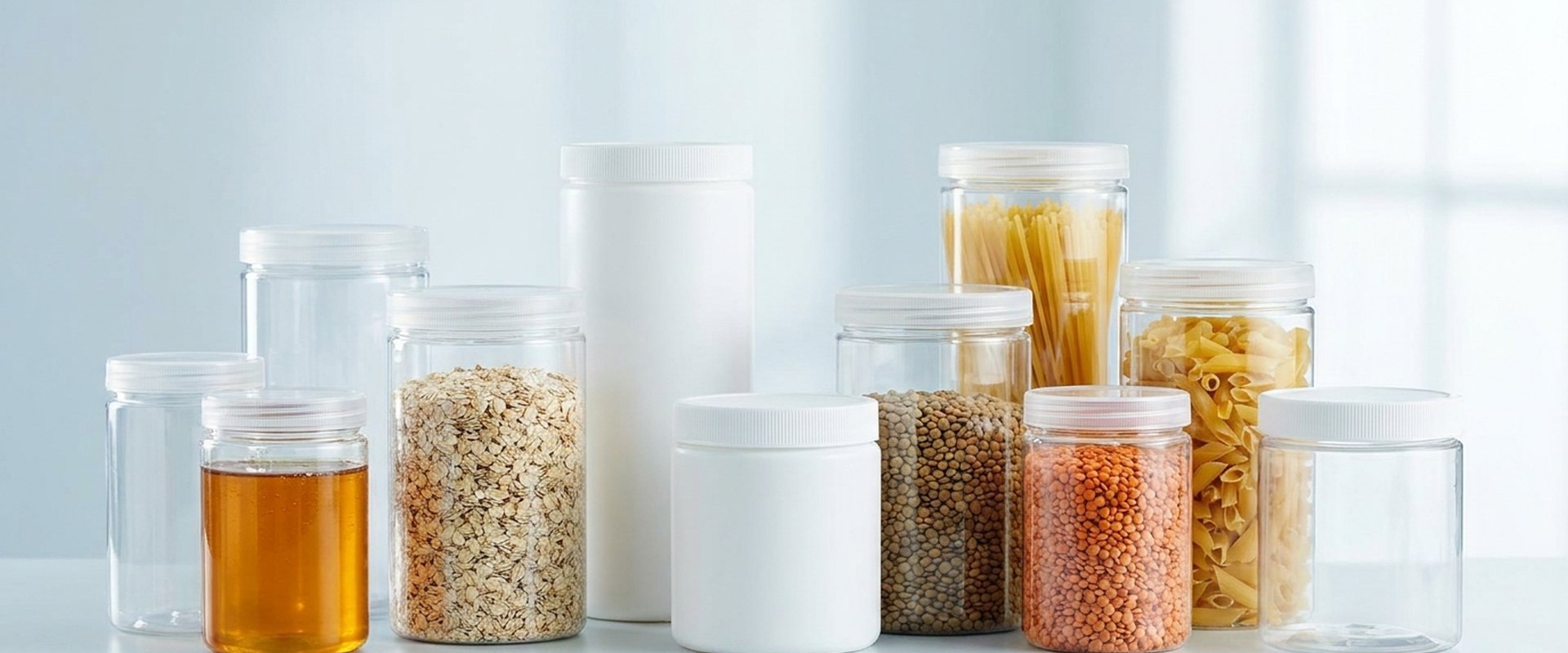 Пластиковые банки для пищевых продуктов: виды, объёмы и как выбрать